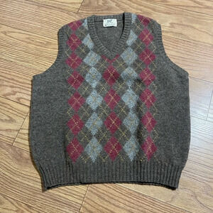 Vintage Shetland Wool Vest Large